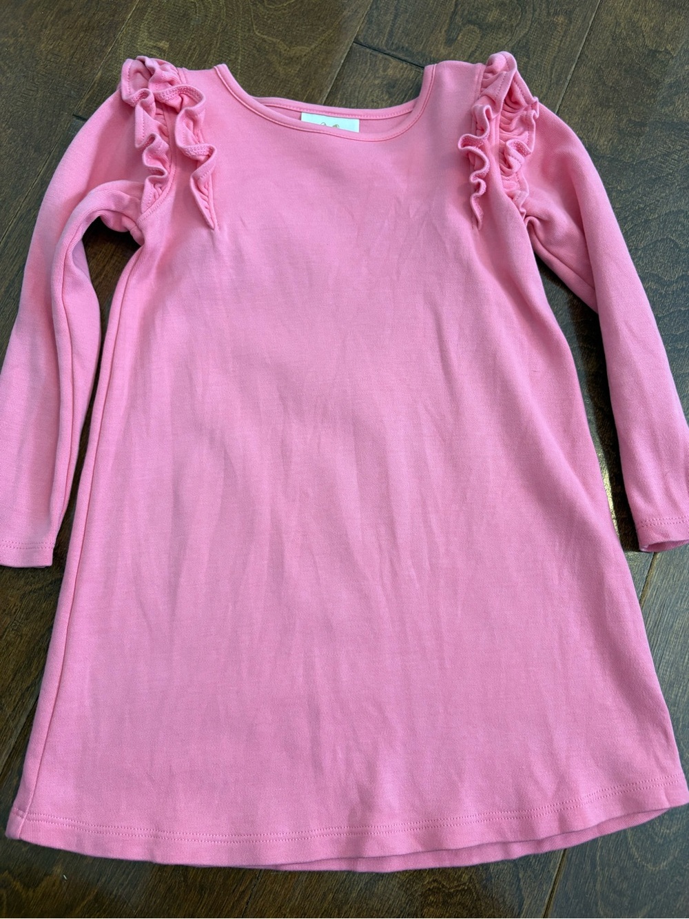 The Beaufort Bonnet Company Pink Ruffle Shoulder Knit Dress
